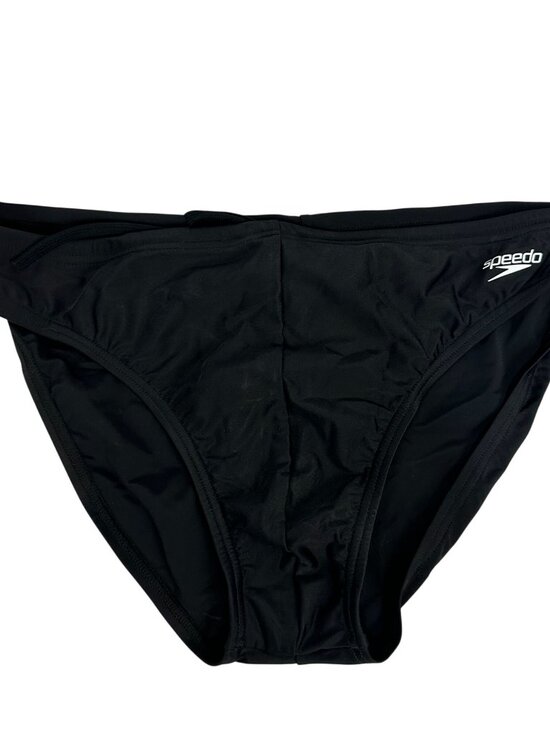 Speedo Mens PowerFLEX Eco Swim Brief Size 38 Black Durable Stretch Material - Picture 1 of 13
